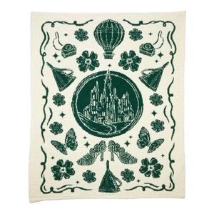 Wicked: For Good x Katie Kime Feather KnitThrow Blanket Green NWB 50x60